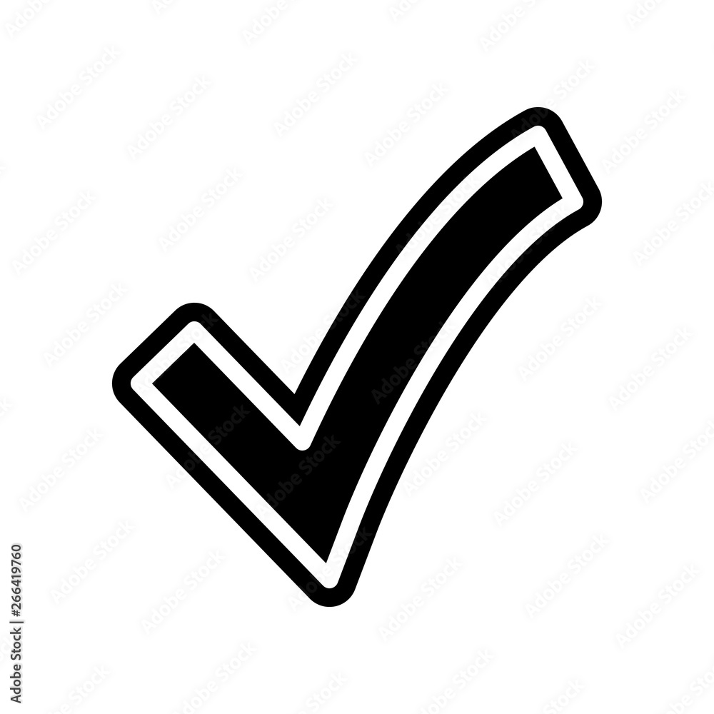 Aufkleber sign checked icon. element of navigation for mobile concept and web apps icon. glyph, flat icon for 