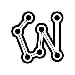 connected points by a line icon. Element of navigation for mobile concept and web apps icon. Glyph, flat icon for website design and development, app development