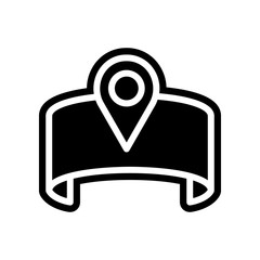 pin on a bracelet icon. Element of navigation for mobile concept and web apps icon. Glyph, flat icon for website design and development, app development