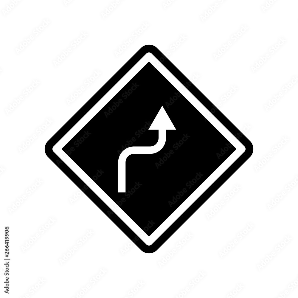 Poster zigzag sign icon. element of navigation for mobile concept and web apps icon. glyph, flat icon for w