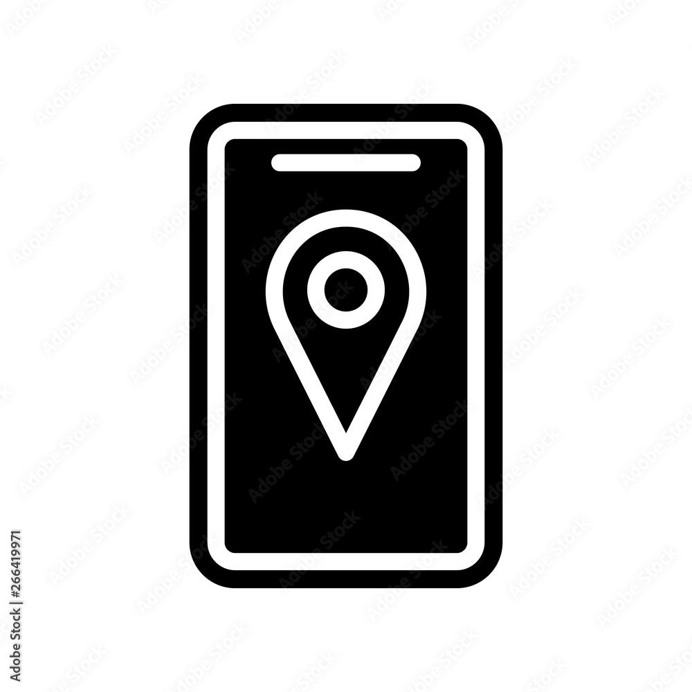 Aufkleber pin on the smart phone screen icon. element of navigation for mobile concept and web apps icon. glyp