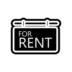 the sign is rented out icon. Element of navigation for mobile concept and web apps icon. Glyph, flat icon for website design and development, app development
