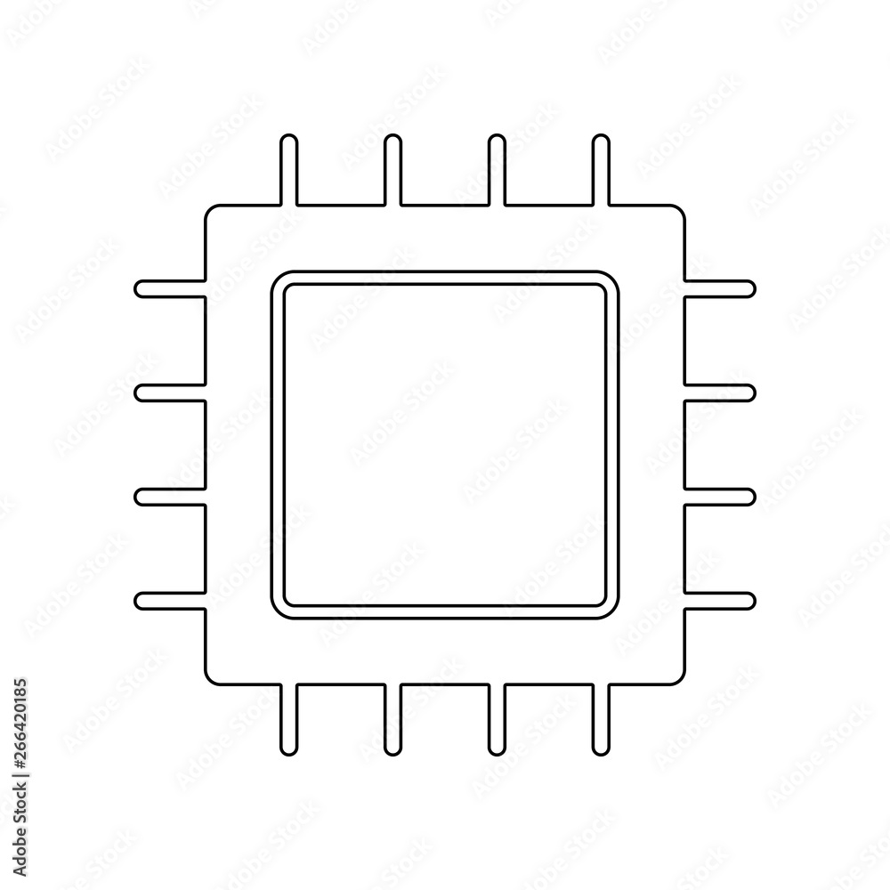 Aufkleber chip icon. element of web for mobile concept and web apps icon. outline, thin line icon for website 