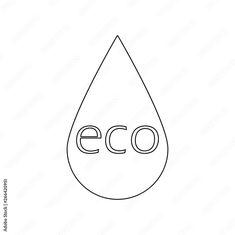 Aufkleber eco drop icon. element of web for mobile concept and web apps icon. outline, thin line icon for webs