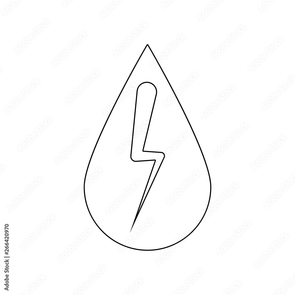 Aufkleber electricity in a drop icon. element of web for mobile concept and web apps icon. outline, thin line 