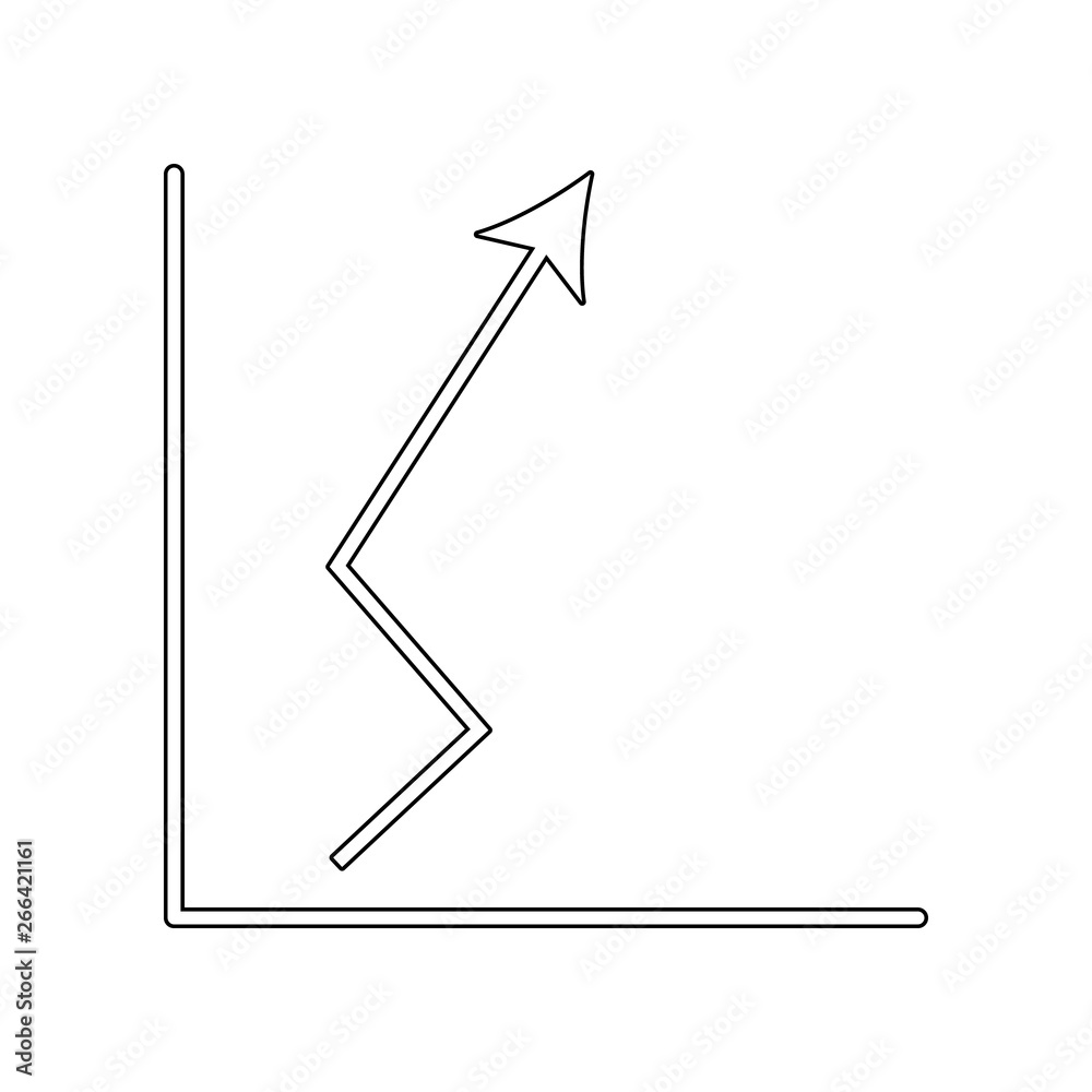 Aufkleber growth chart icon. element of web for mobile concept and web apps icon. outline, thin line icon for 