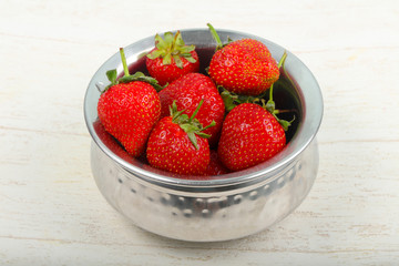Strawberry in the bowl