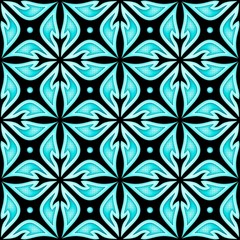 Colored Seamless Pattern with Floral Ethnic Motifs