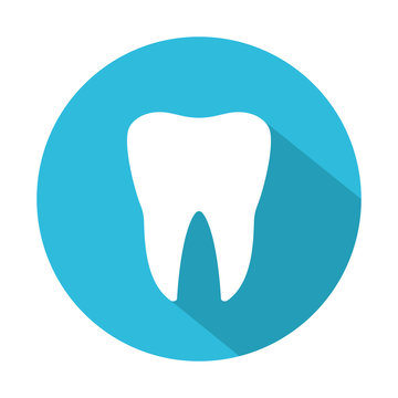 Tooth icon with shadow. Vector