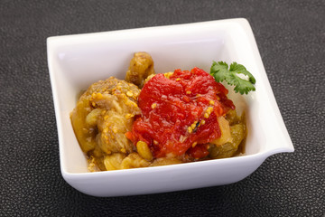 Caucasian cuisine - baked eggplant and tomato