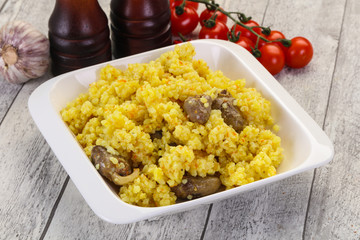 Rice with Chicken hearts