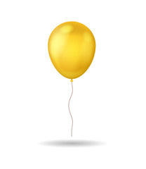 Realistic Detailed 3d Golden Balloon on a White. Vector