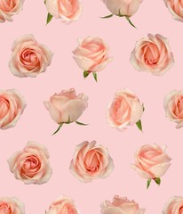 Rose Seamless Pattern Wallpaper Background