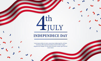 4th july american independence day flyer template with flag
