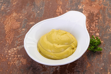 Mustard sauce in the bowl