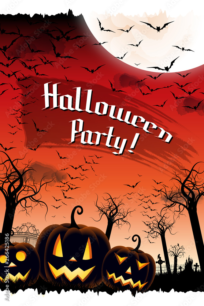 Sticker Halloween Party poster/ banner