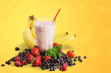 Fruit Smoothie Isolated on a White Background