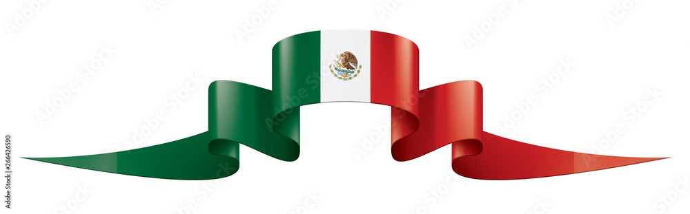 Wall mural Mexican flag, vector illustration on a white background