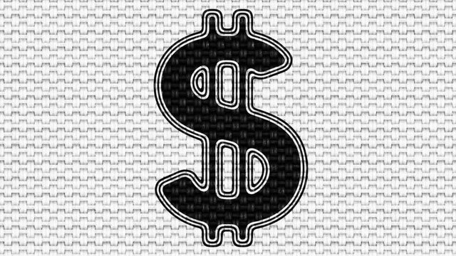 Dollar. Looping footage. Illustration.
