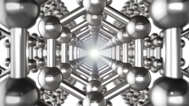Seamlessly Loopable Animation of the Graphene Structure in form of honeycomb. Concept Nanotechnology and Sciences. 4K 3d