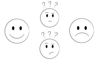 Emoticones feliz confundido triste