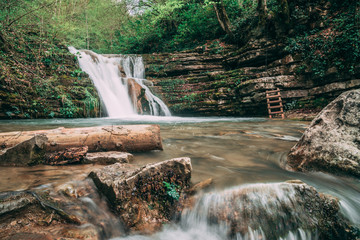 Obraz premium waterfalls in the middle of nature, relax in nature