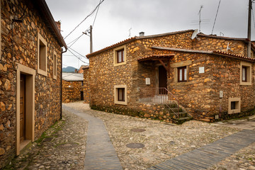 Fototapeta na wymiar typical architecture in Janeiro de Cima Schist Village, Fundao, Portugal