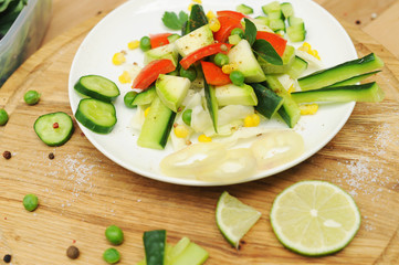 Vegetable salad on a plate