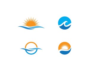 Water Wave symbol and icon Logo Template