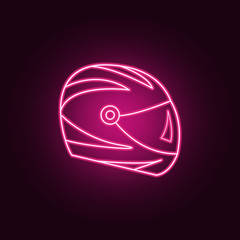 Helmet neon icon. Elements of bigfoot car set. Simple icon for websites, web design, mobile app, info graphics