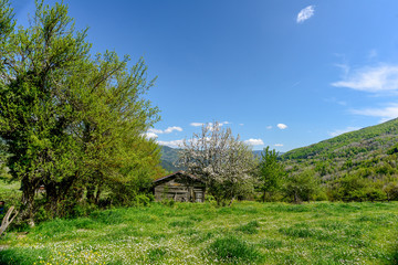 Plateau and nature with traditional houses