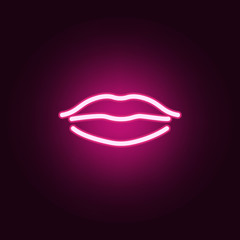 Woman lips line neon icon. Elements of body parts set. Simple icon for websites, web design, mobile app, info graphics
