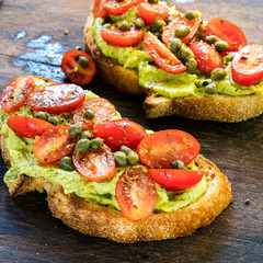 Avocado Toast with Cherry Tomato and Caper Salsa