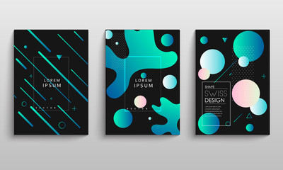 Brochure layout, cover modern design annual report, magazine, flyer in A4 with colourful geometric shapes for business with abstract texture background.