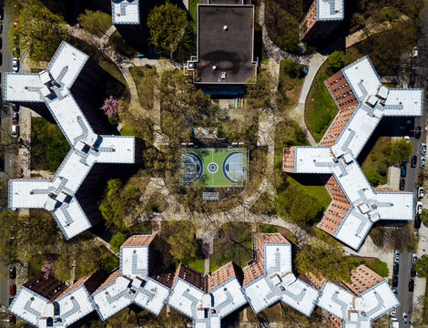 Aerial of Queensbridge Houses in New York