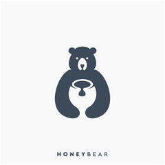 honey bear logo design,vector,illustration