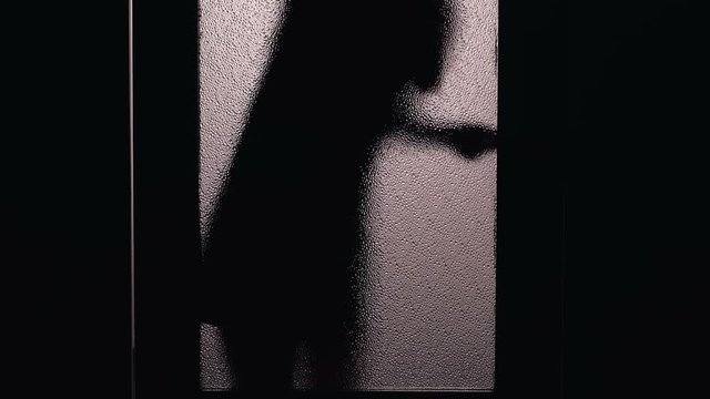 Nervous woman trying to open closed door, escape quest game, leisure time