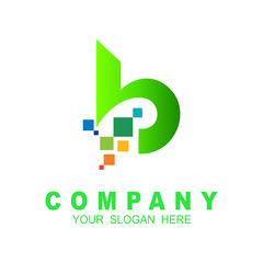 Abstract letter b logo, fast speed, moving, delivery, digital for your corporate, colorful logo