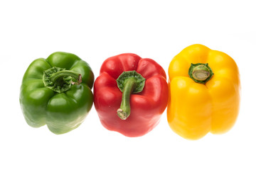 Obraz na płótnie Canvas Sweet pepper, red pepper, green and yellow, fresh vegetables