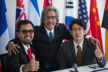 Cooperation of international businessmen, International flag