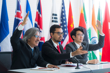 Cooperation of international businessmen, International flag