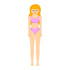 Isolated beauty woman in underwear - Vector image