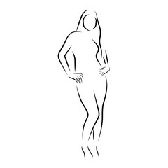 isolated outline of a beauty woman - Vector