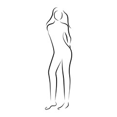 isolated outline of a beauty woman - Vector
