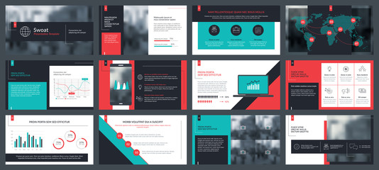 Elements of infographics for presentations templates