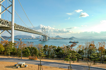 Seto-Ohashi bridge between Kagawa and Okayama in Japan
