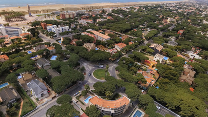Aerial view in residential area of Barcelona. Castelldefels. Spain.