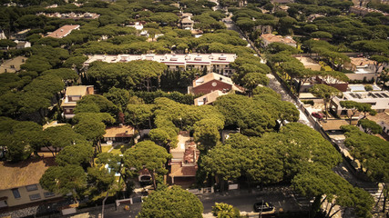 Fototapeta na wymiar Aerial view in residential area of Barcelona. Castelldefels. Spain.