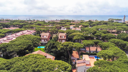 Barcelona. Aerial  view in of Castelldefels. Catalonia.Spain. Drone Photo