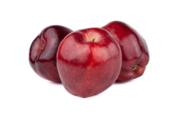 Fresh red apple isolated on white background.